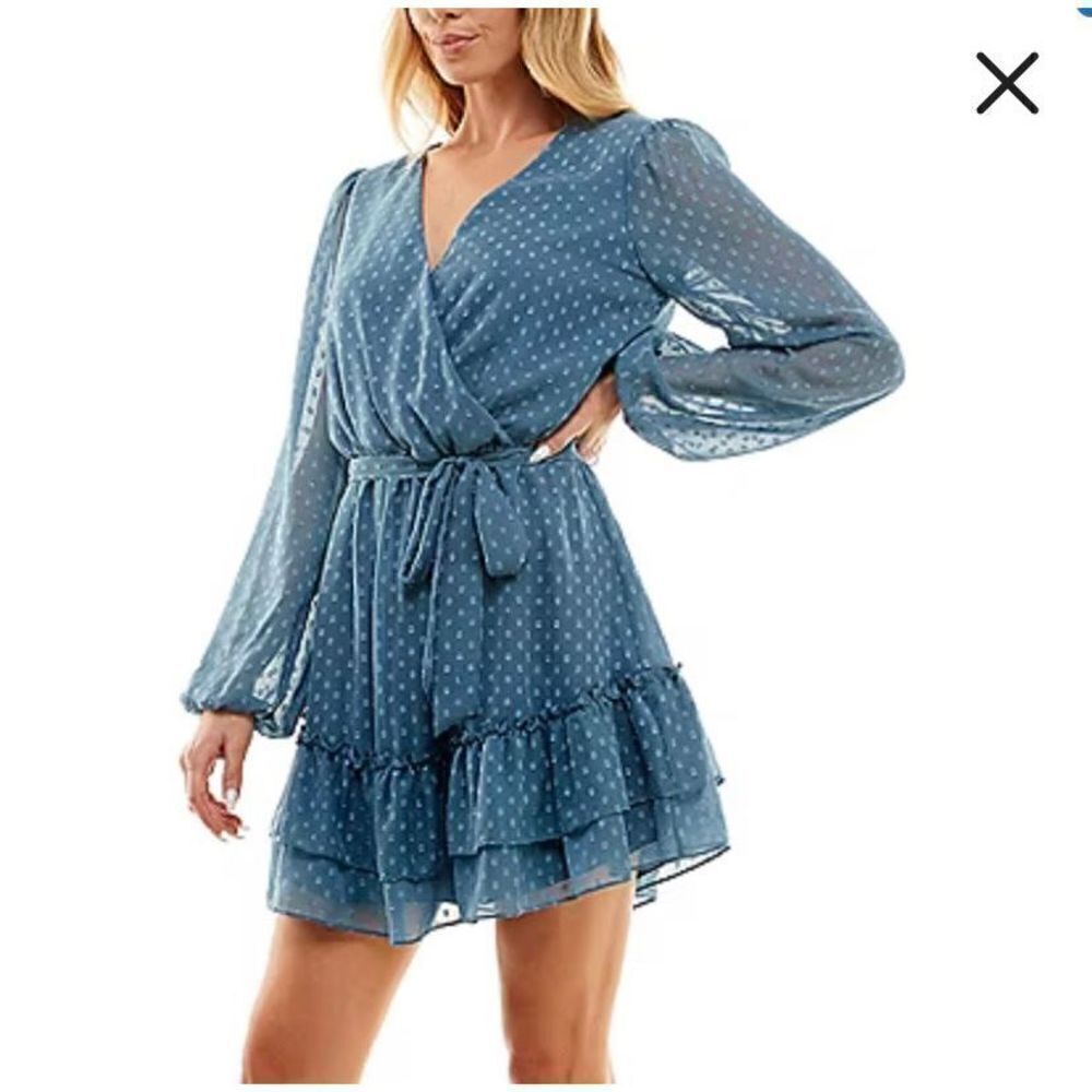 NWT B Smart Blue Long Sleeve Dress Size 9